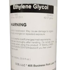 Ethylene Glycol bottle with warning label.