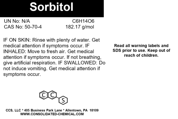 Sorbitol safety guidelines and chemical information.