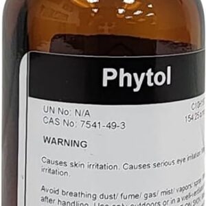 Brown bottle of Phytol with warning label.