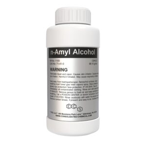 N-Amyl Alcohol warning label bottle.