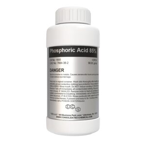 Phosphoric acid 85% in bottle.