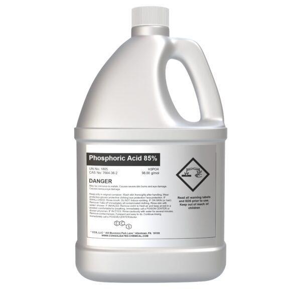 Phosphoric acid 85% container label.