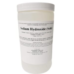 Sodium Hydroxide (Solid) container.