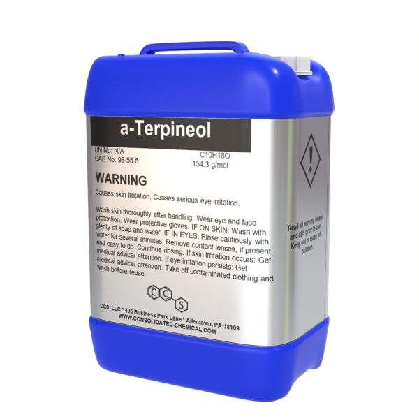 Blue container of Alpha-Terpineol chemical.