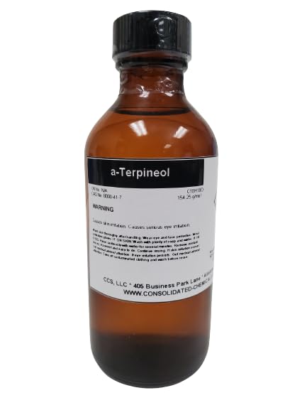 A a-Terpineol bottle with a white background