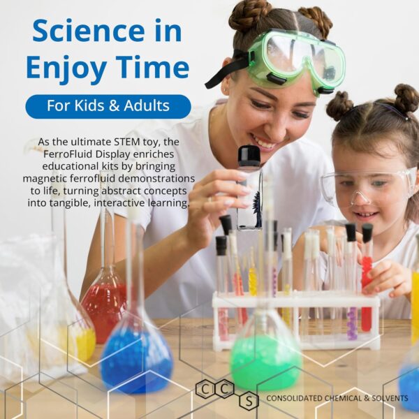 Woman and girl doing science experiments.