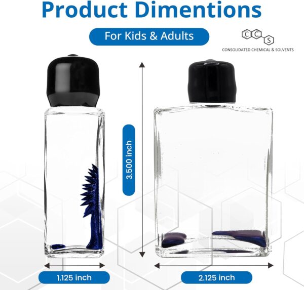 Two glass bottles with magnetic sand.