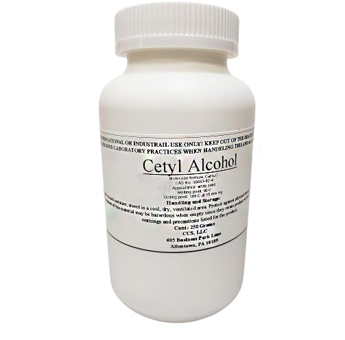 Cetyl Alcohol bottle, 250 grams.