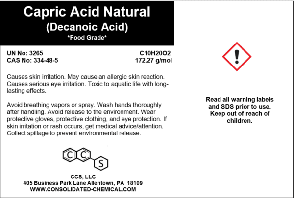 Capric Acid Natural (Decanoic Acid) Food Grade - Image 4