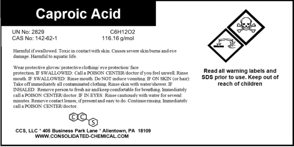 Caproic Acid safety and handling instructions.