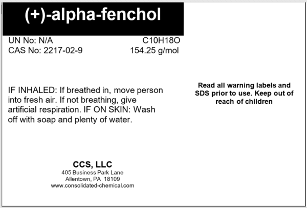 Chemical safety instructions for alpha-fenchol.