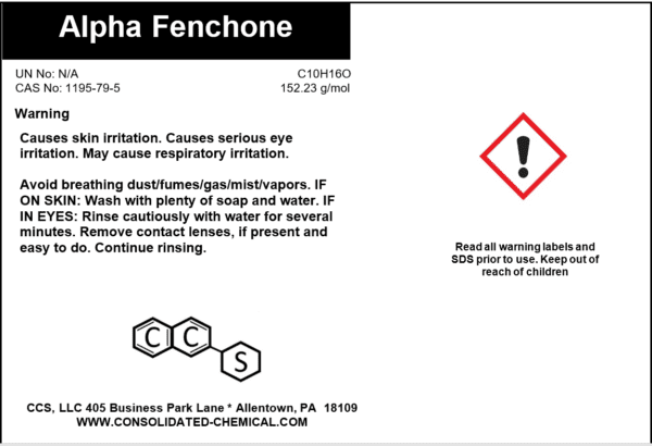 Chemical safety information for Alpha Fenchone.