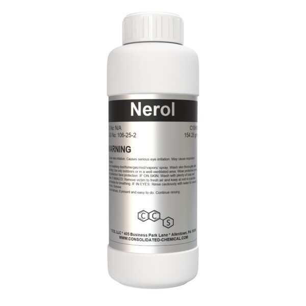 Bottle of Nerol with warning label.